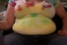 Stuffed Fat Belly In Tight Shirt